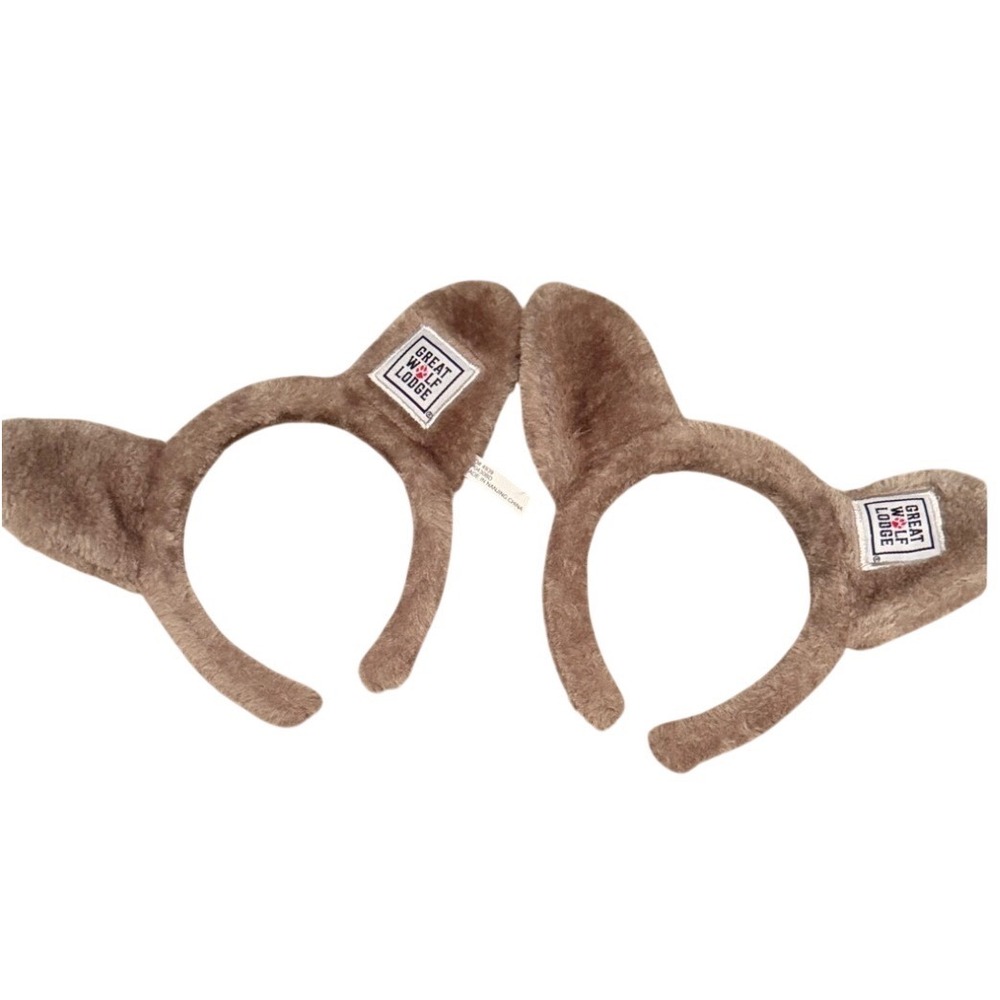 Great Wolf Lodge Wolf‎ Ears Headband Set Brown Plush Costume Accessories 2 Pack